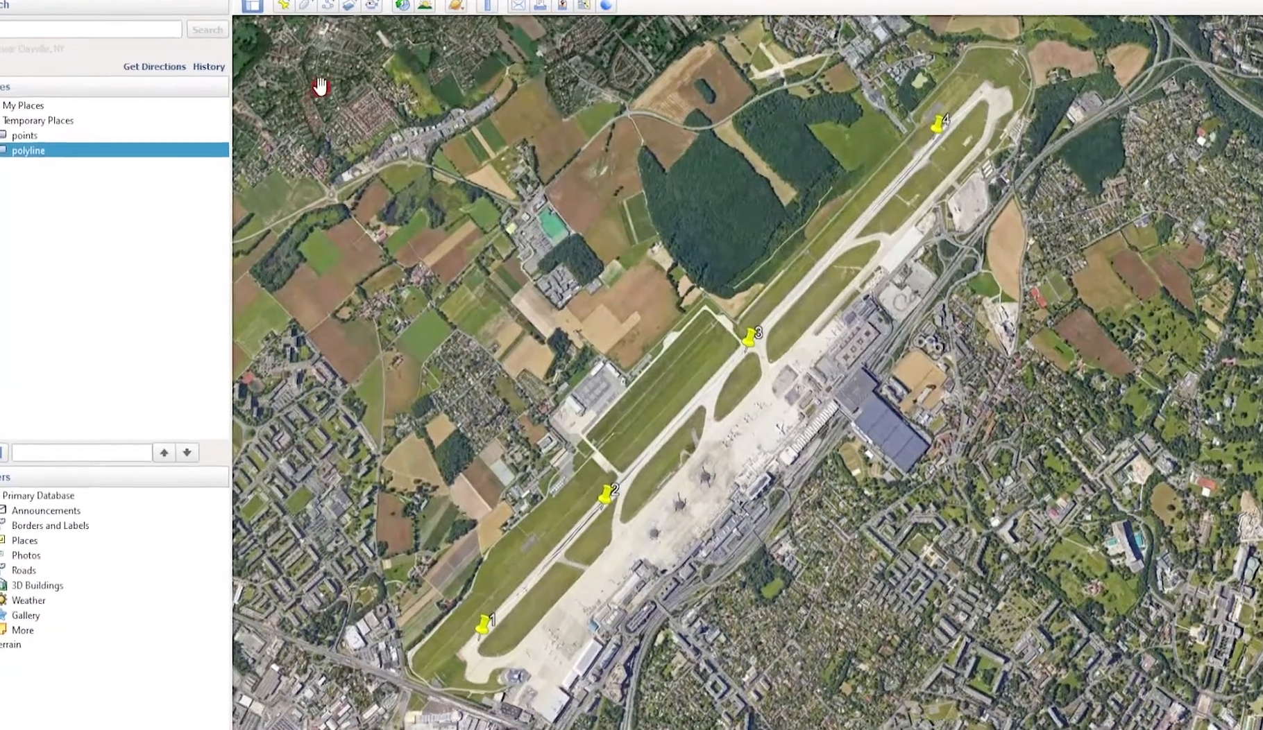 Drawing a polyline in Google Earth Pro