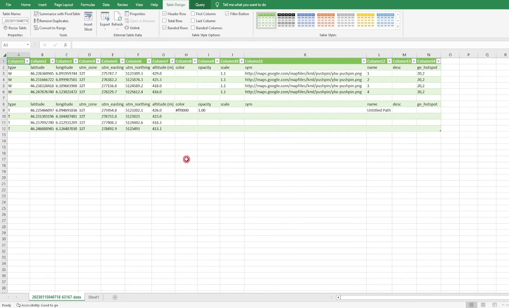 Finalizing data in Excel