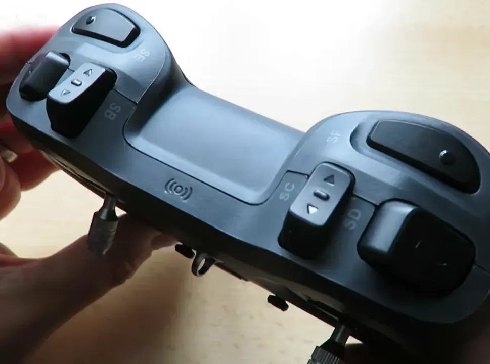 Close-up of extra tactile buttons and switch layout