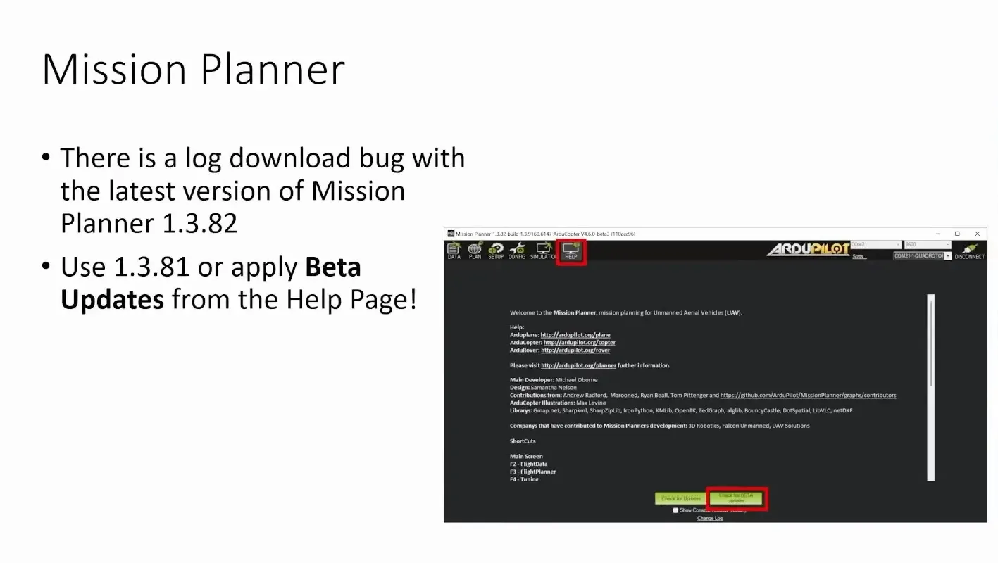 Mission Planner log download issue