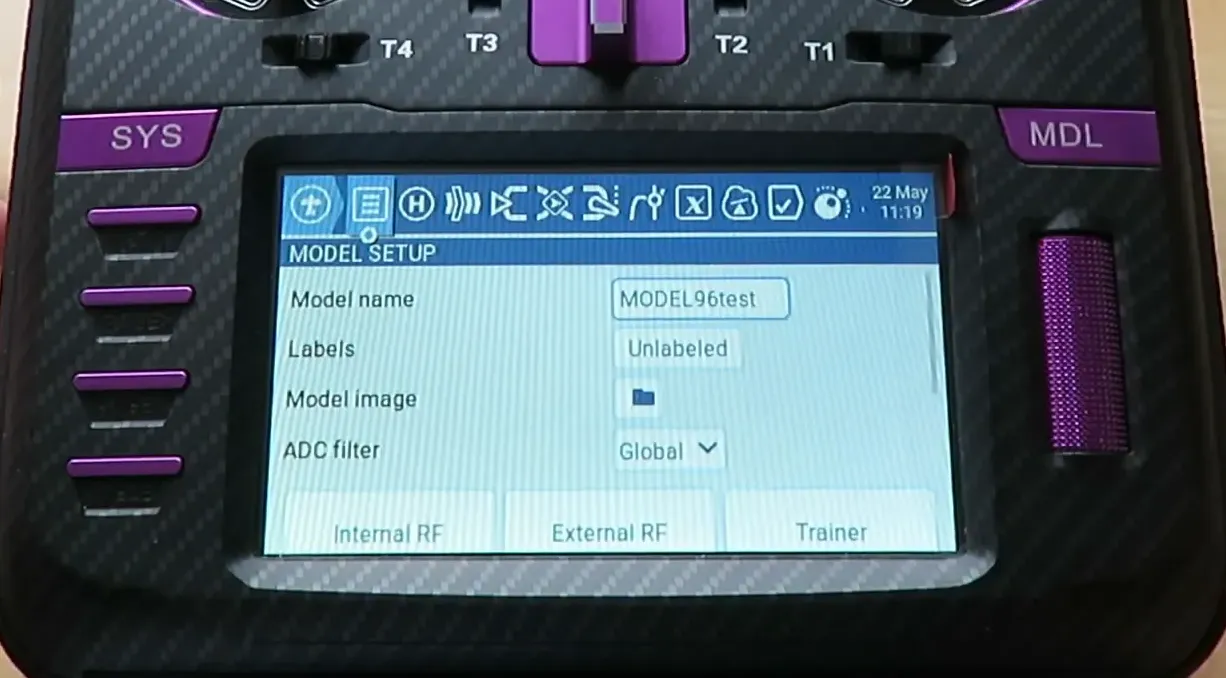 Blank model created and model tab showing name field