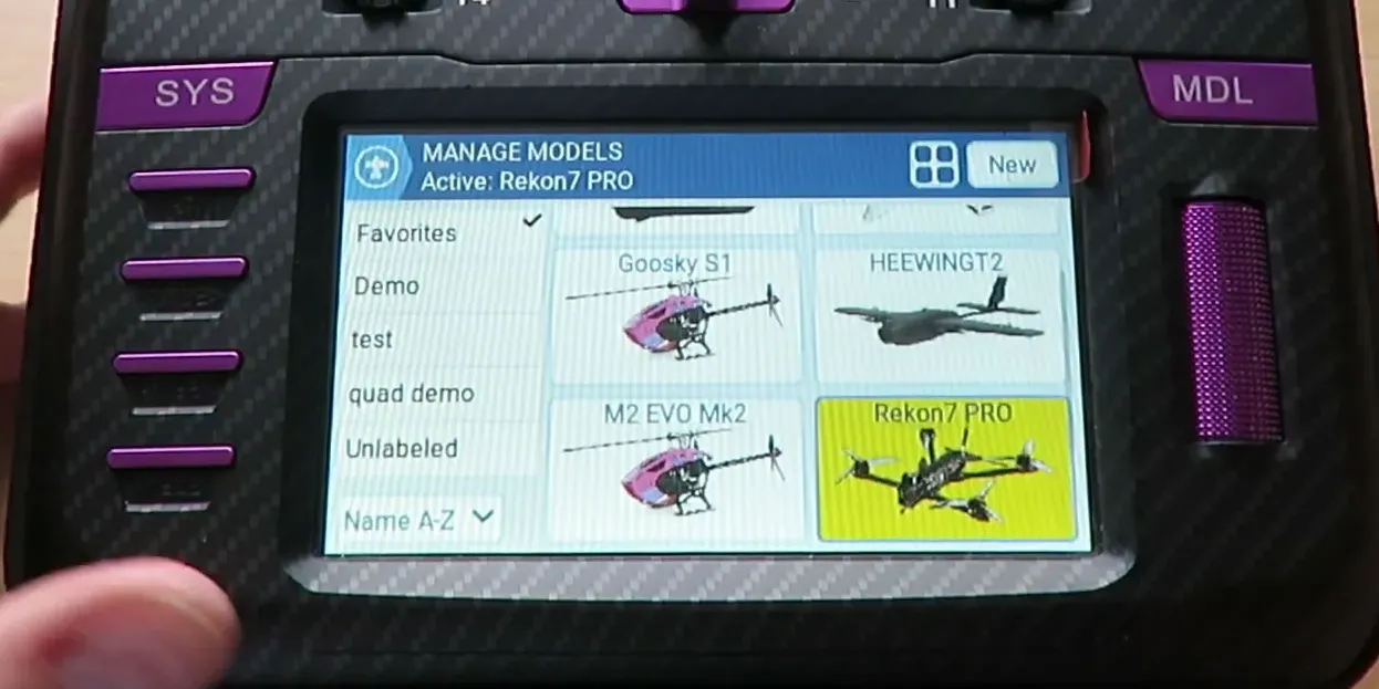 Manage Models screen showing New option
