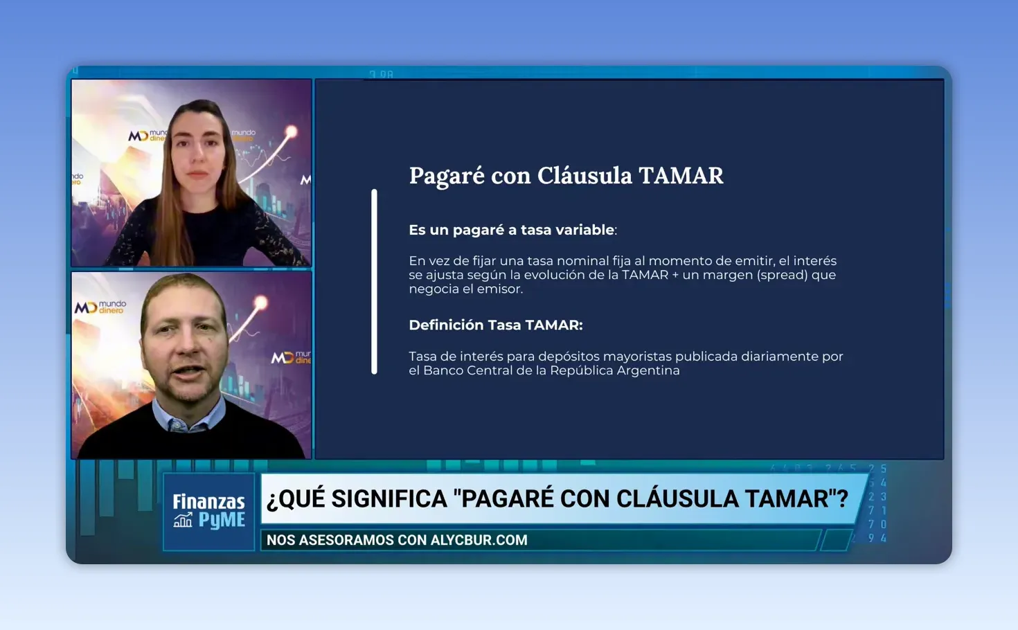 Diapositiva titulada Pagar� con Cl�usula TAMAR con definici�n de tasa variable
