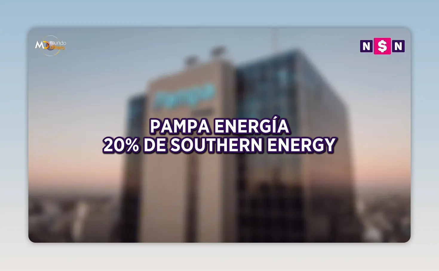 Textos en pantalla con participaciones accionarias de Pampa Energ�a, Harbour y Golar en Southern Energy