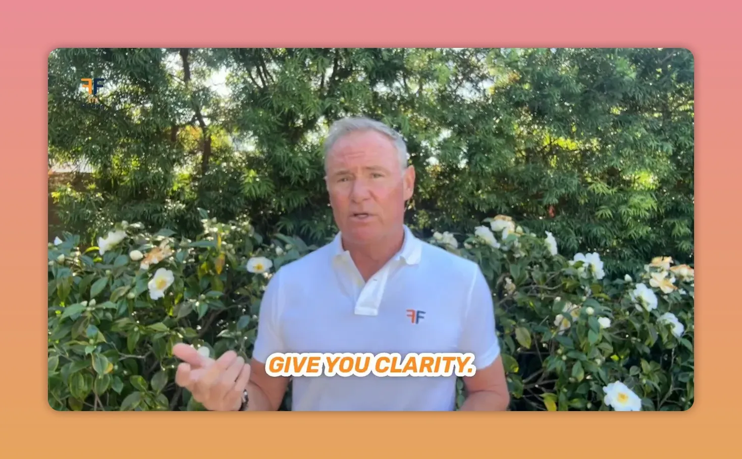 Presenter outdoors with text overlay 'GIVE YOU CLARITY' explaining how a quick review clarifies refinance decisions