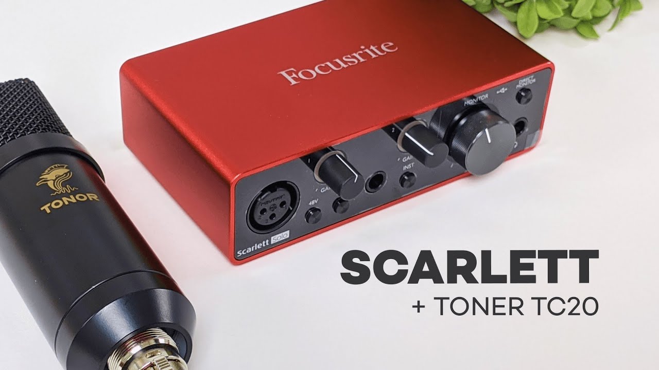 video thumbnail for 'Focusrite Scarlett Solo Interface + Tonor TC20 XLR Microphone Setup!'