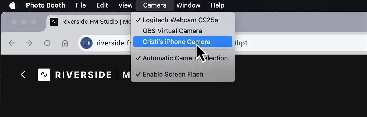 Using Photo Booth to detect iPhone
