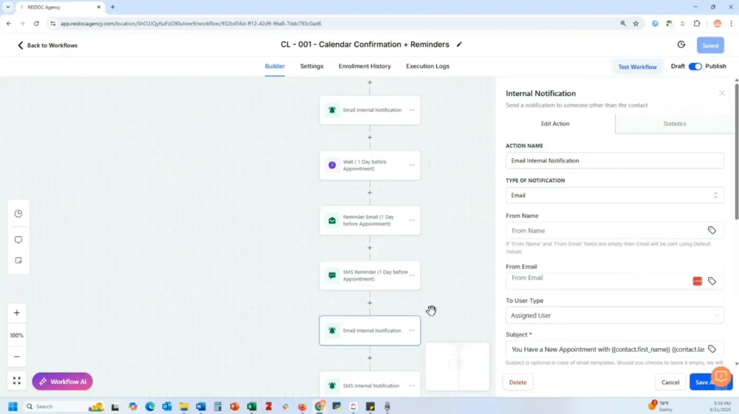 Managing appointment notifications