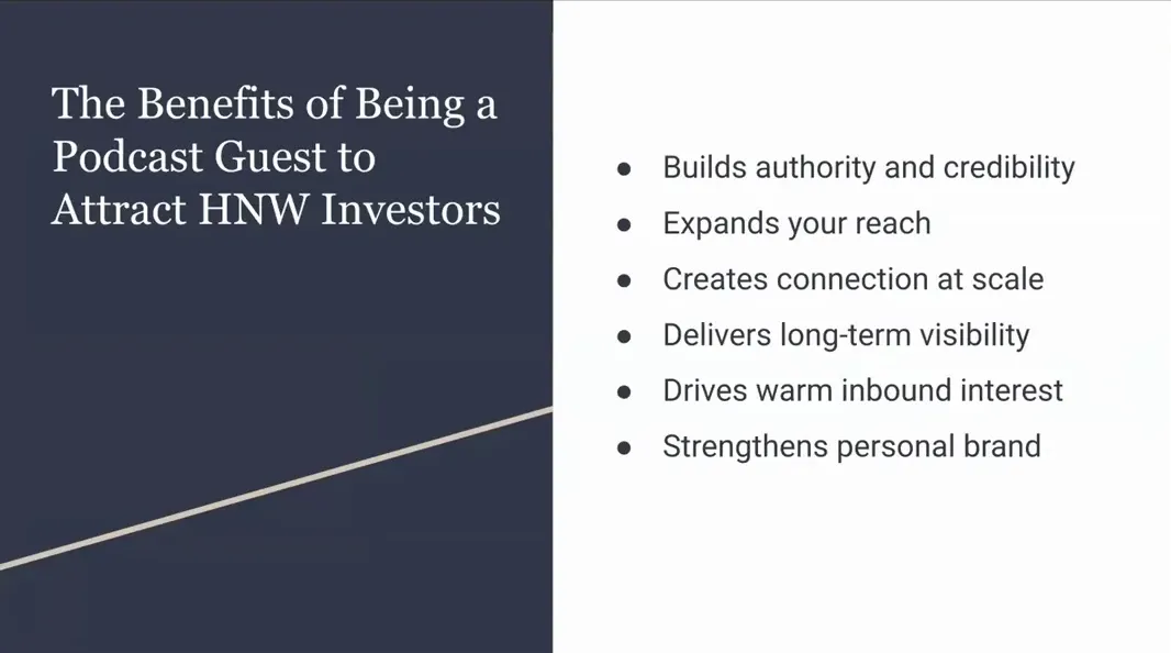 Explanation of how podcast appearances strengthen your personal brand