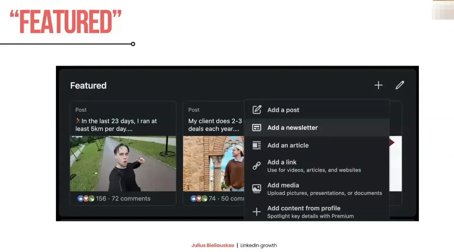Features section with calendar and highlighted posts for conversion