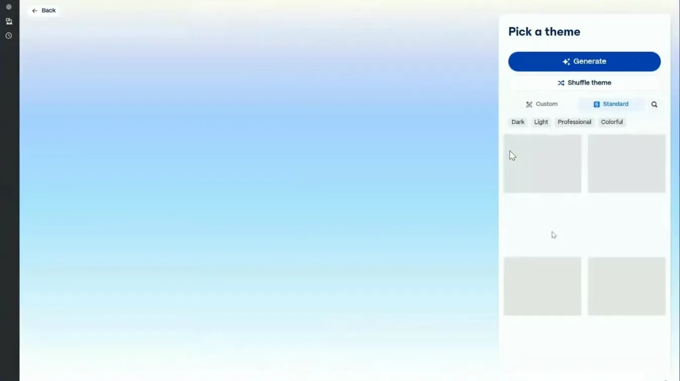 AI-powered slide enhancement interface on gamma.app