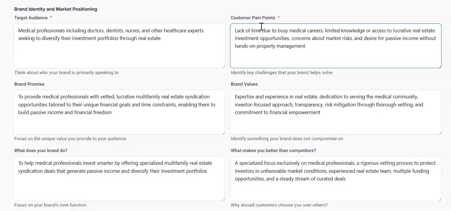 AI generated brand voice details in CRM