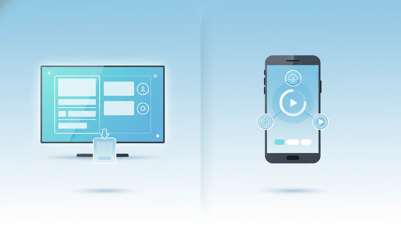 Illustration showing a smart TV and Android phone with a sleek, text-free concept of directly installing a free streaming app