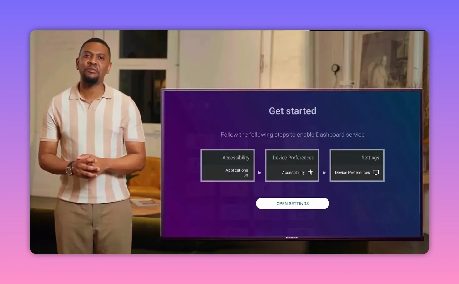 Open Settings button on Dashboard enablement screen for accessibility permissions