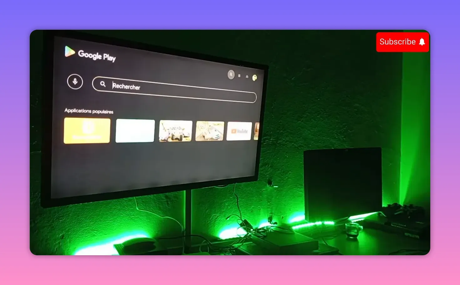 Google Play Store search screen with search field on Android TV