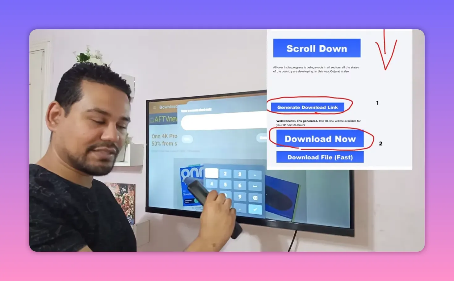 Downloader “Generate Download Link” and “Download Now” buttons