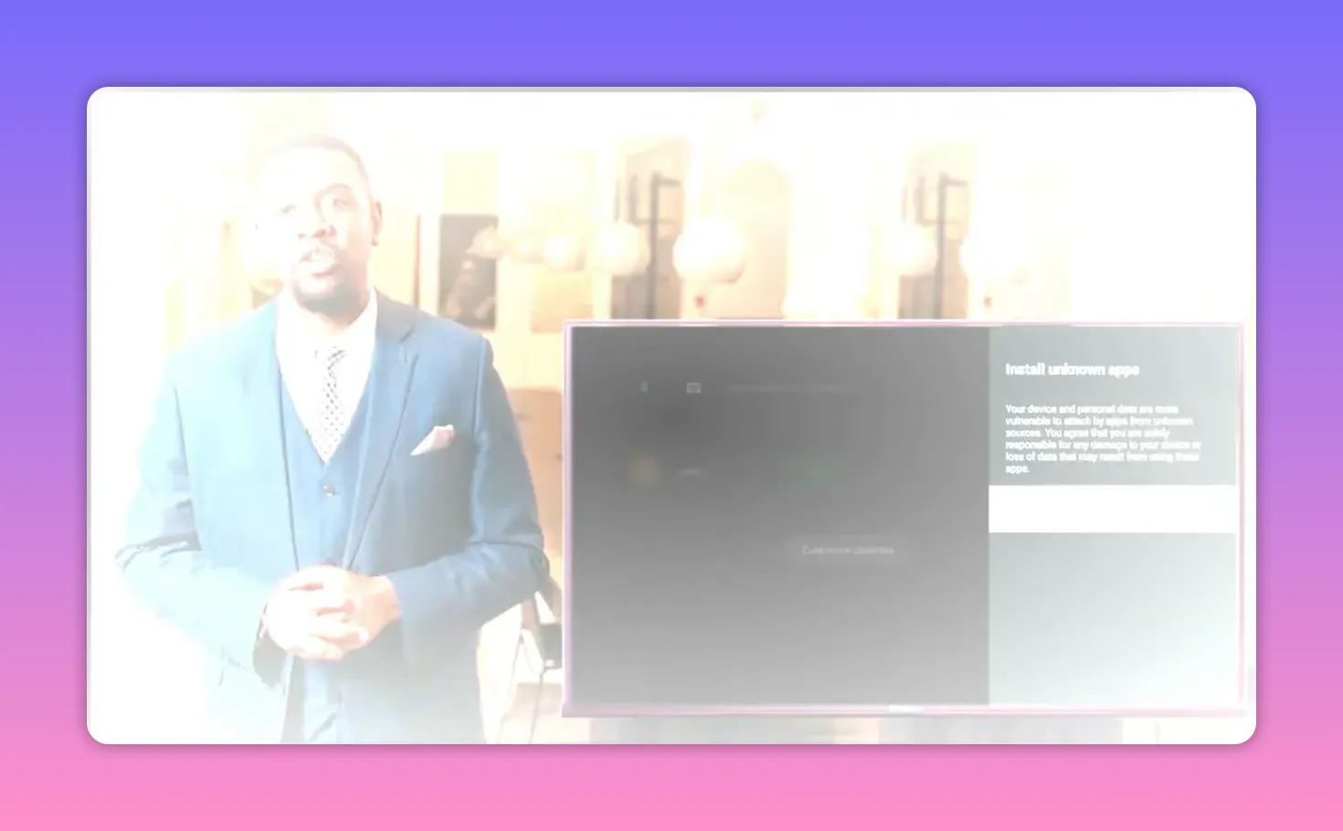Android TV prompt to install unknown apps for Downloader