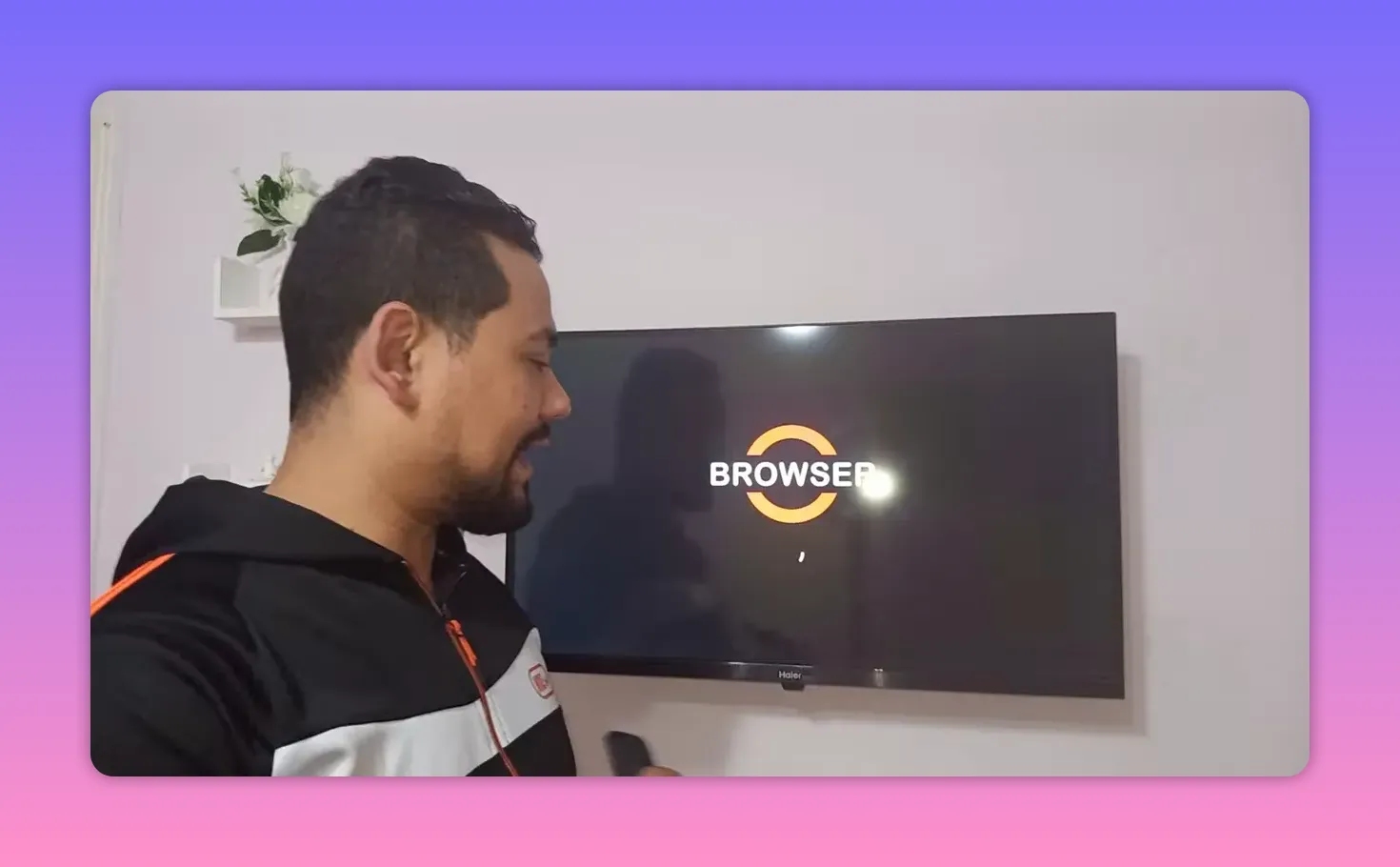 TV browser loading screen with the word BROWSER shown on Google TV