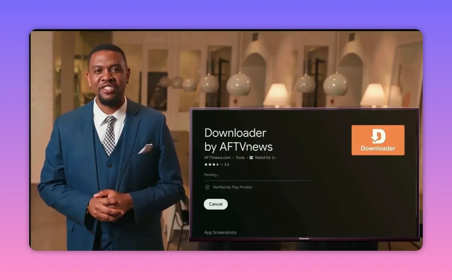Downloader installation screen on Google Play