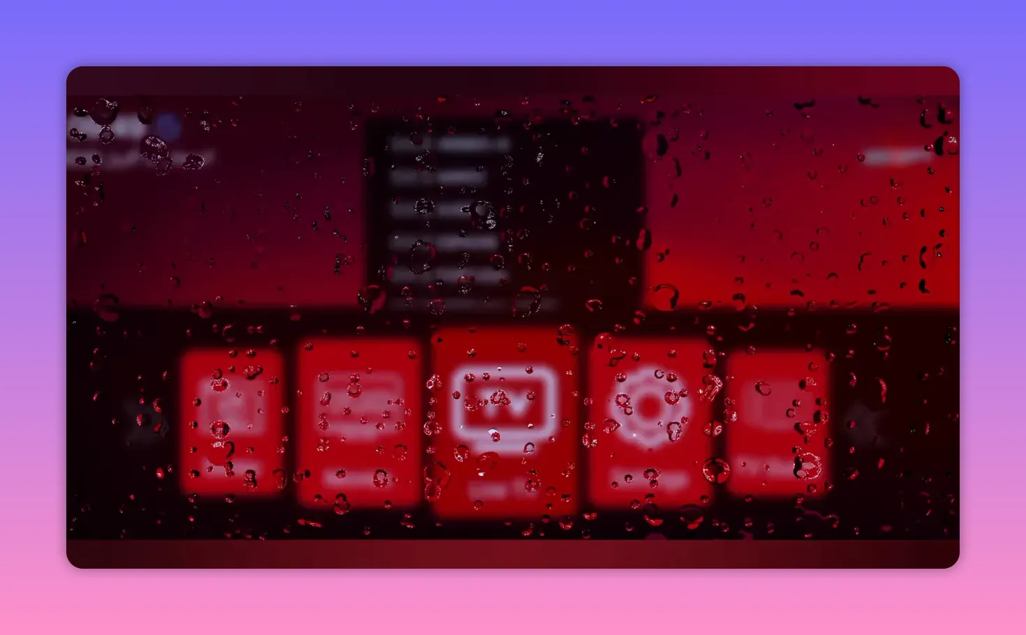 Screenshot of streaming app grid layout with multiple category tiles