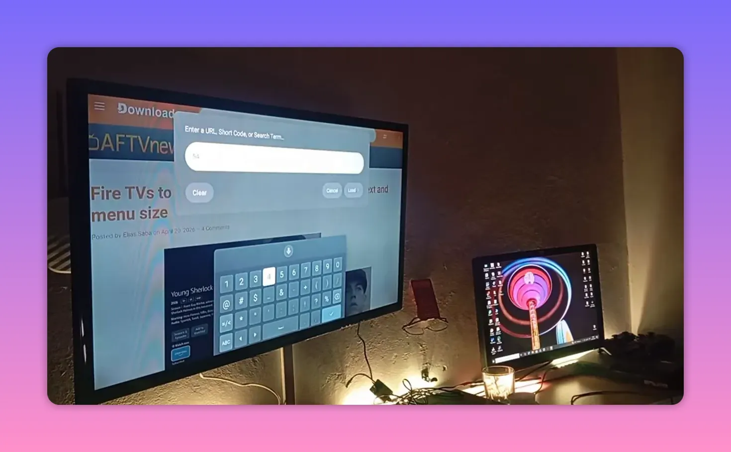 Downloader app URL short code entry screen with clean input bar