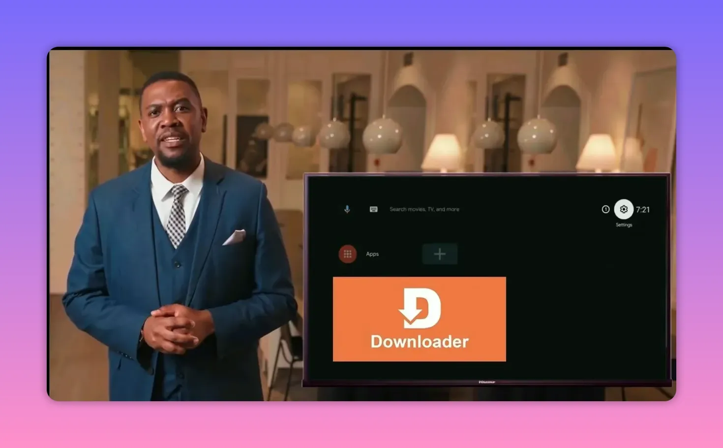Downloader app icon displayed on Android TV apps screen