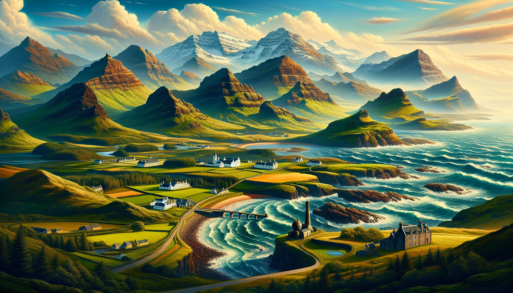 Diverse landscapes of Scotland's whisky regions