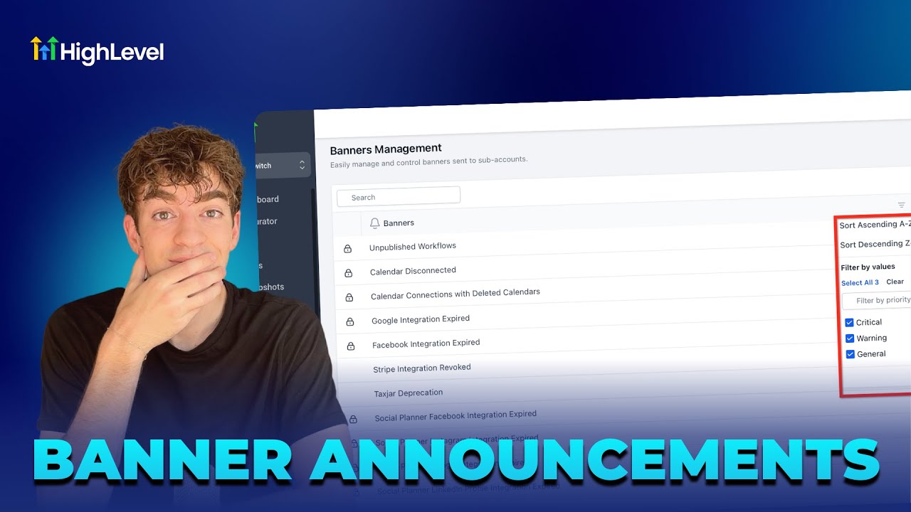 video thumbnail for 'How To Control Banners in HighLevel for a Cleaner User Experience'