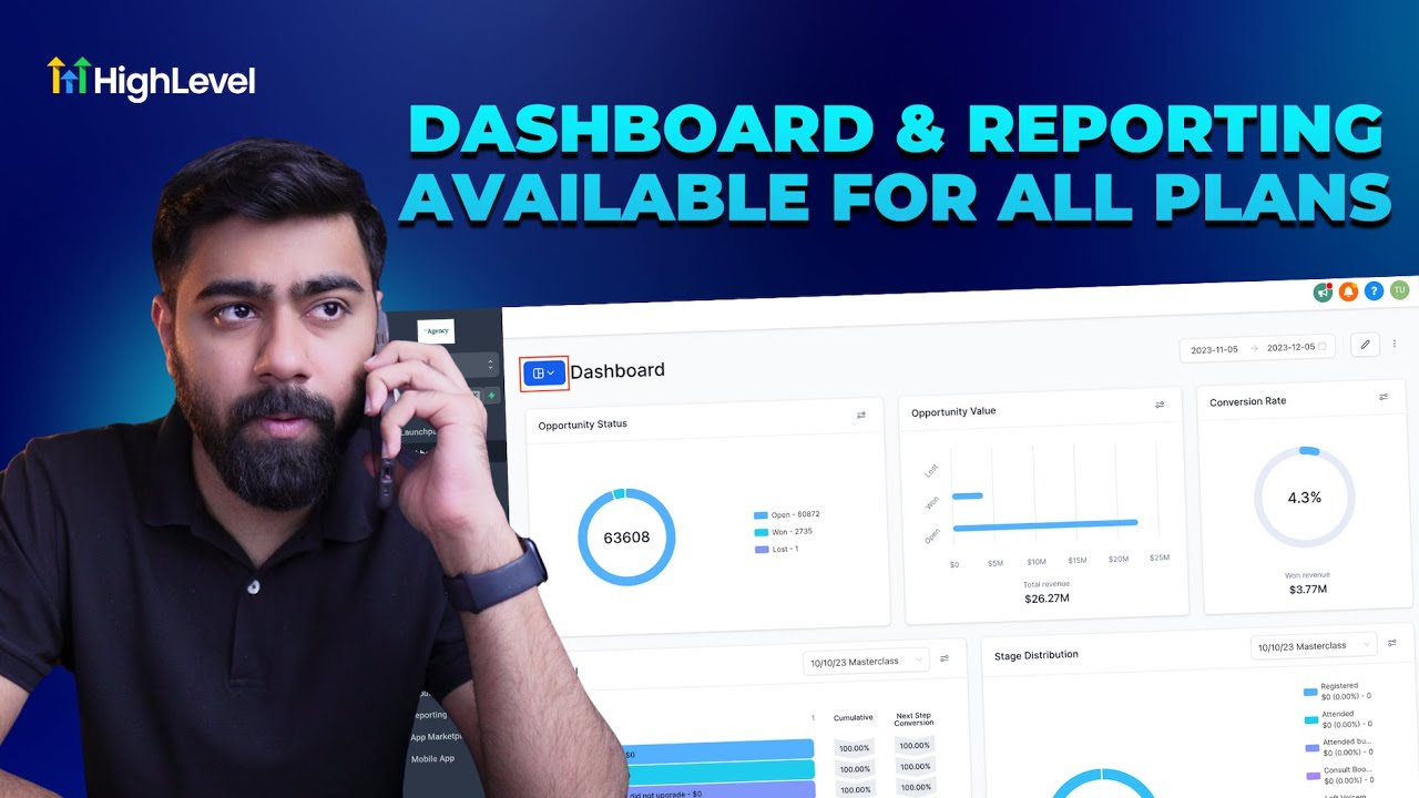 video thumbnail for 'Leverage HighLevel Dashboards and Custom Reports for Business Success Across All Three HL Plans'