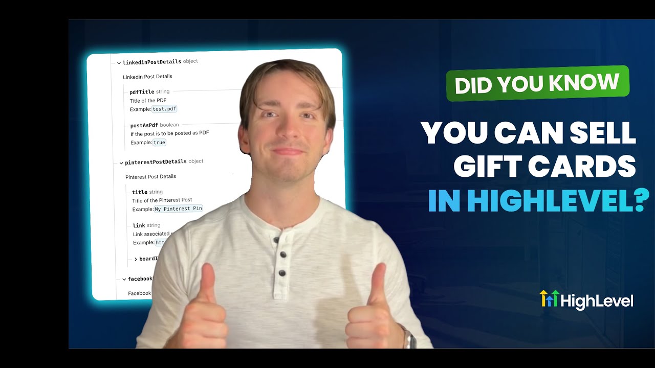 video thumbnail for 'Did You Know You Can Sell Gift Cards in HighLevel?'