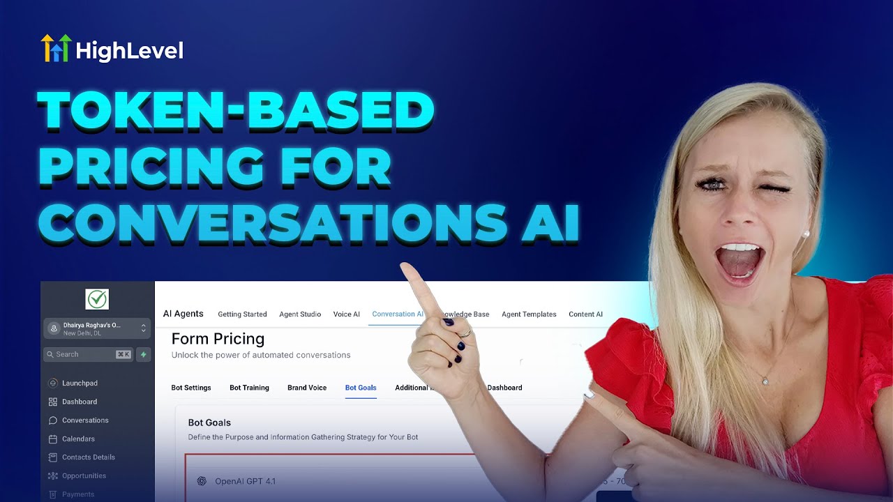 video thumbnail for 'Understanding HighLevel's New Conversation AI Pricing Model: From Flat Rates to Token Usage'