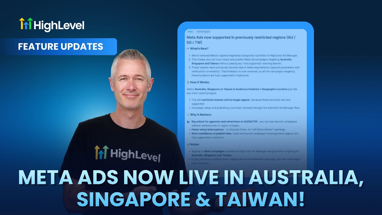 video thumbnail for 'Meta Ads Now Live in Australia, Singapore & Taiwan!'