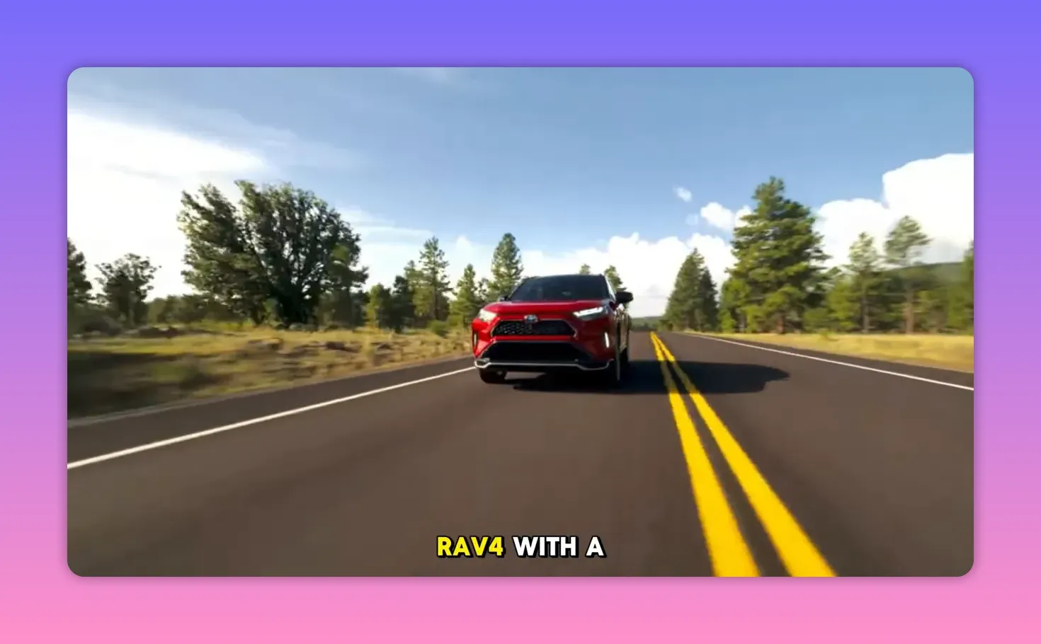 2025 Toyota RAV4 front view driving on highway