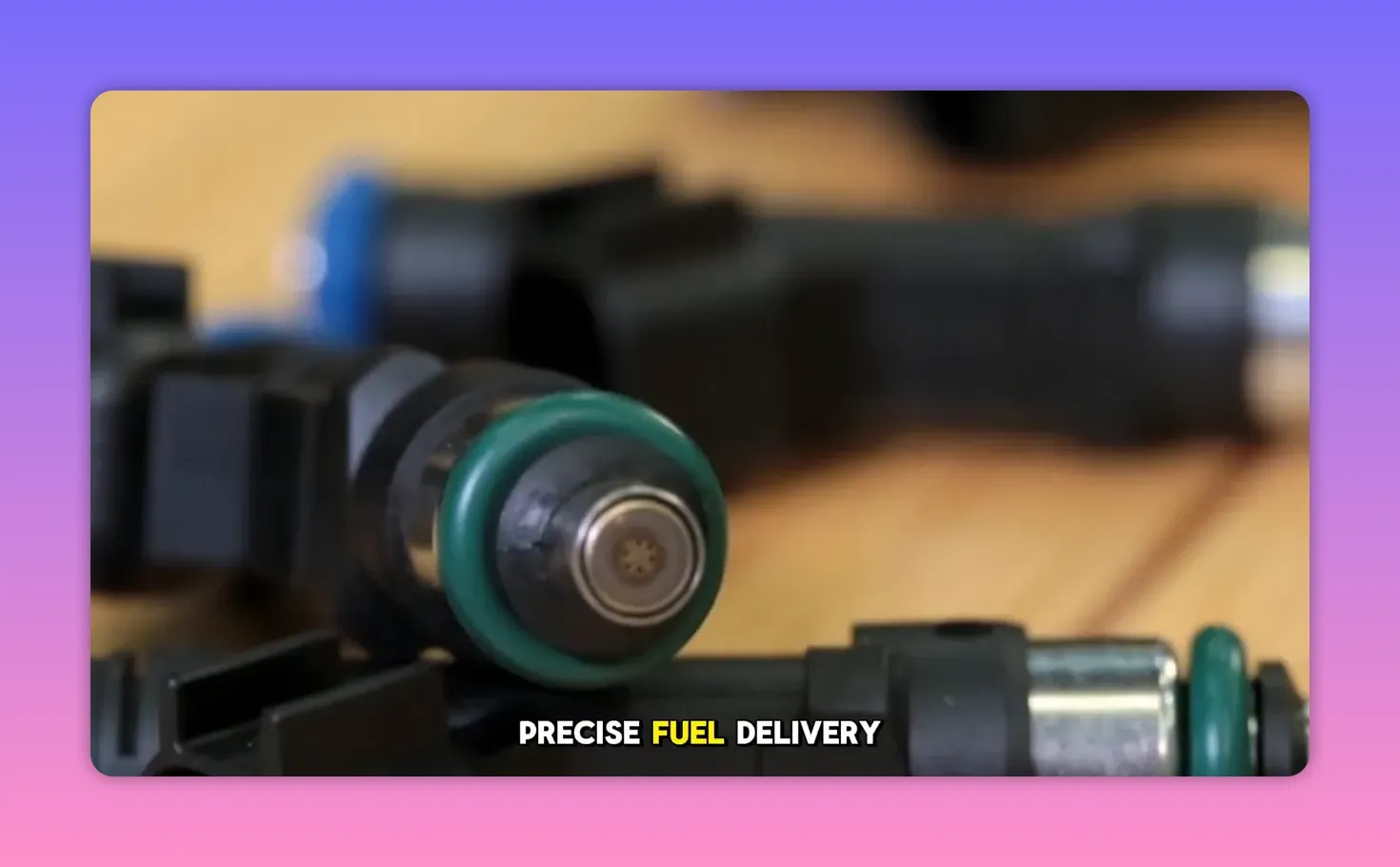 close-up of a fuel injector tip and O-ring showing the precision nozzle