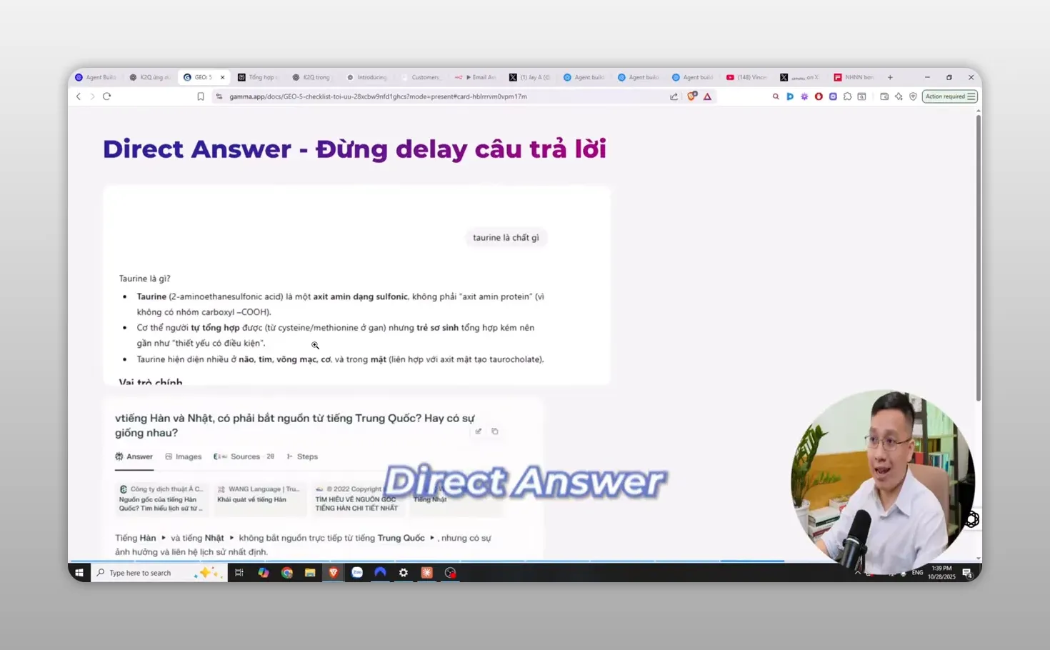 Trang trình bày về Direct Answer và nguyên tắc không trì hoãn câu trả lời