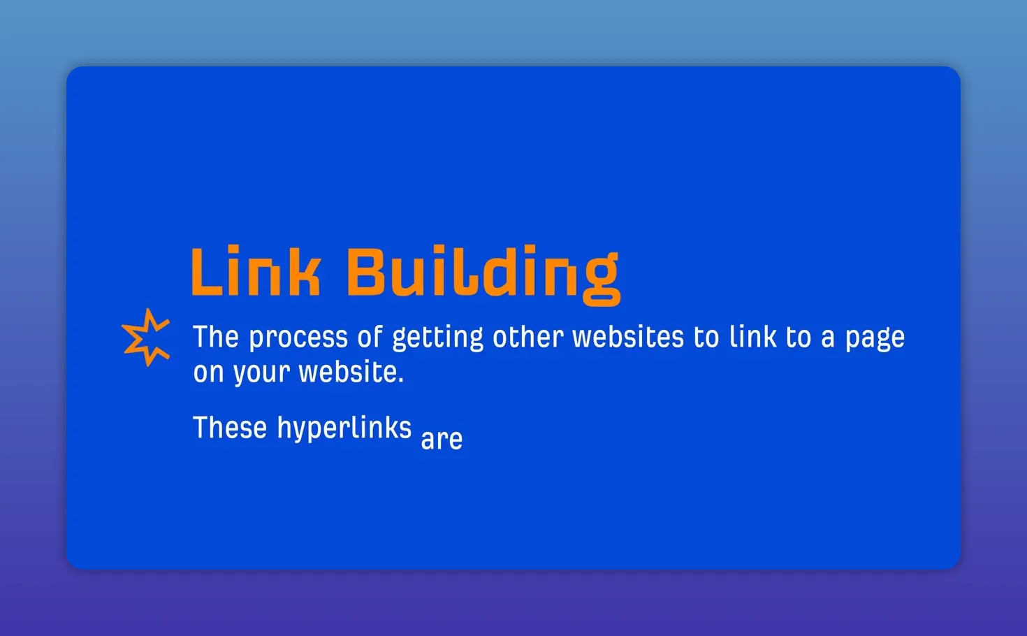 Trang trình bày định nghĩa xây dựng liên kết và khái niệm backlink