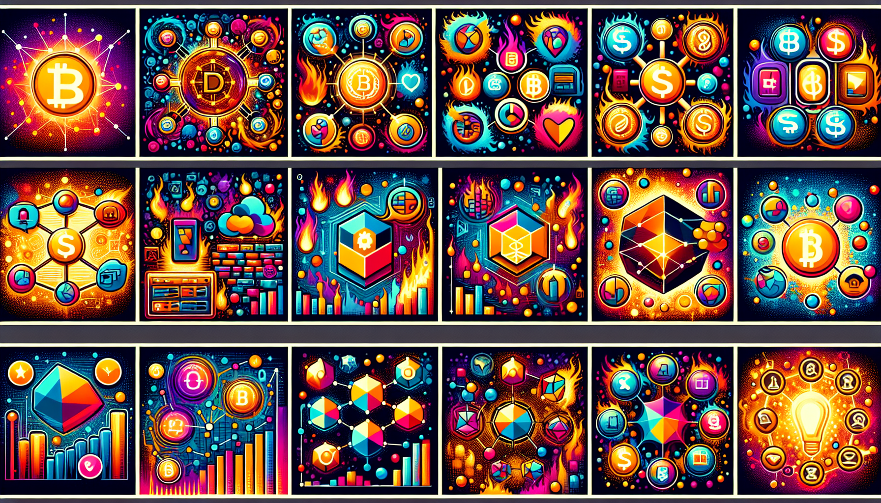 Collage of decentralized applications built on Solana.