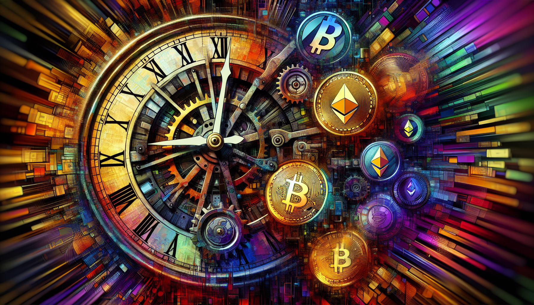Clock representing the impact of time on mining profitability.
