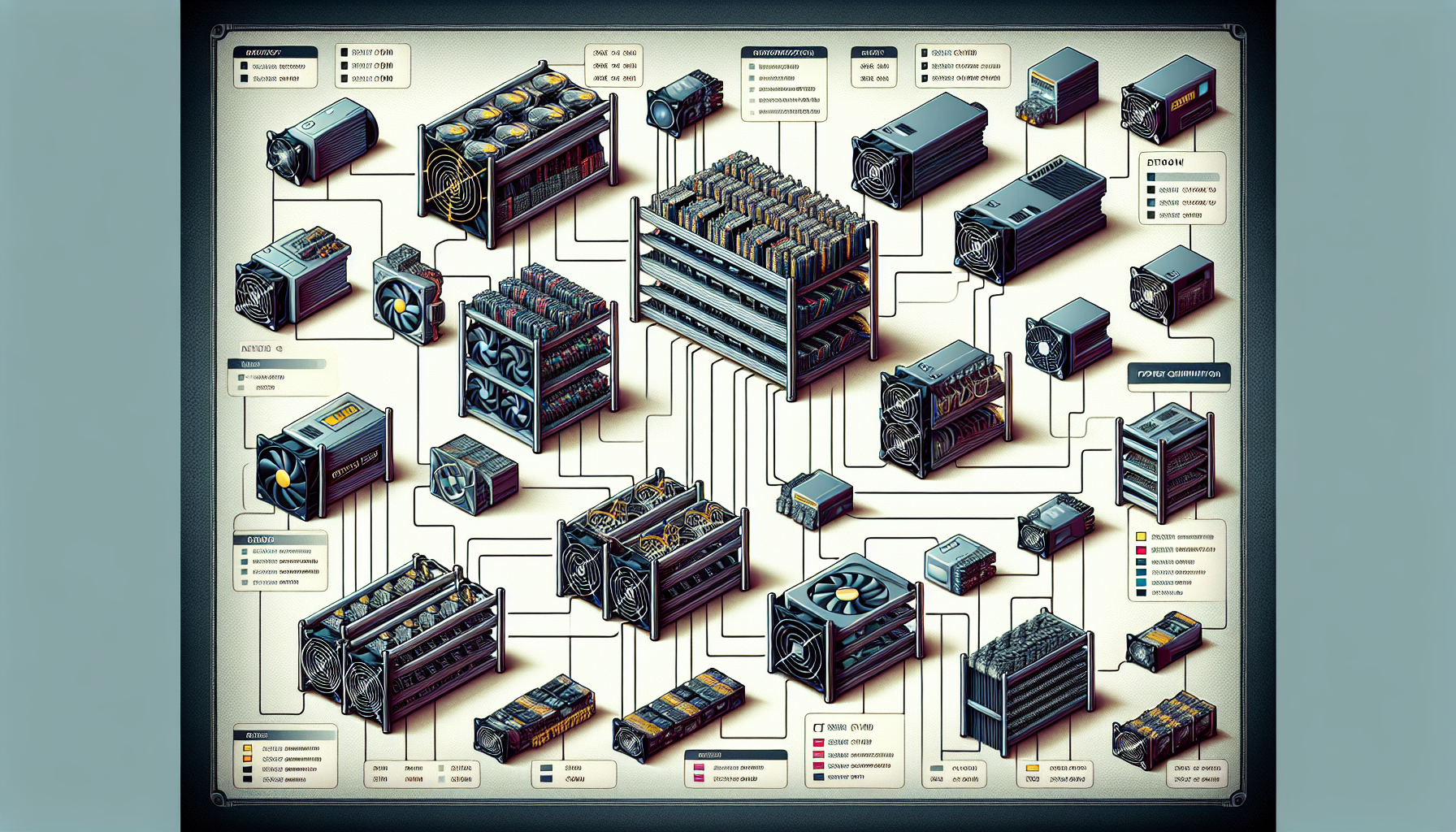 Comparison chart of different types of mining machines.