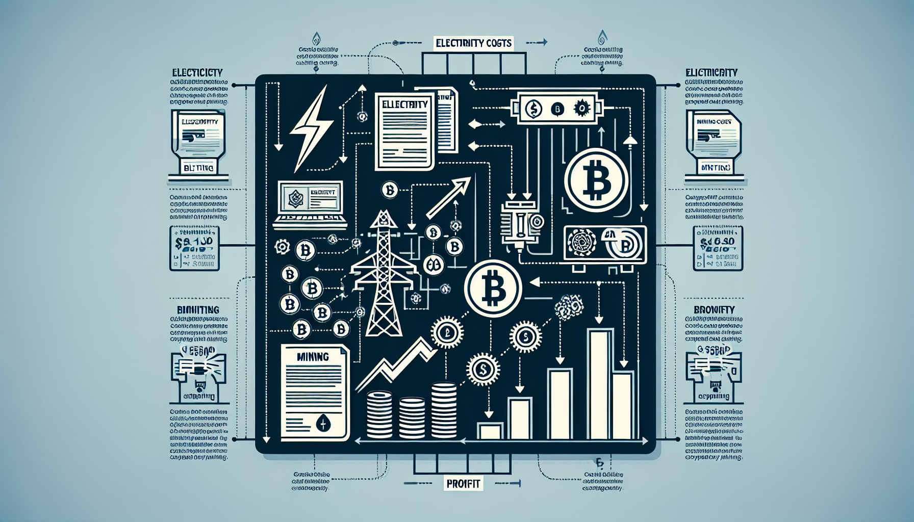 Infographic showing the impact of electricity costs on mining profitability.