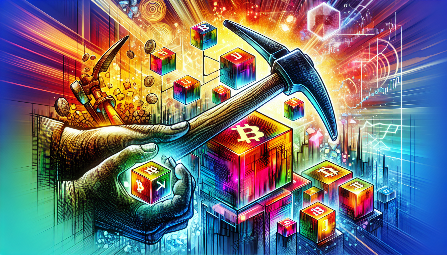 Illustration highlighting the unique features of Kaspa mining.