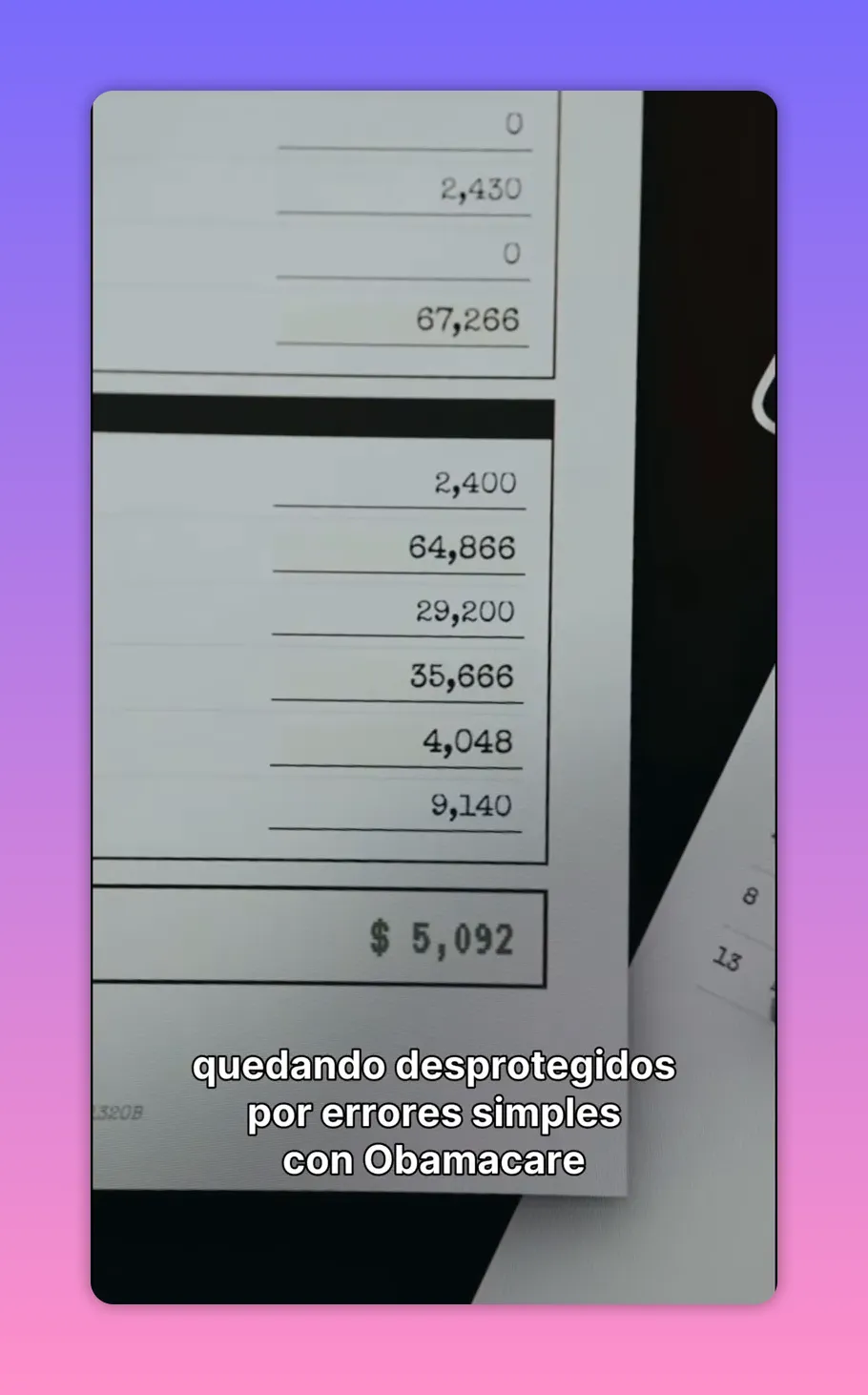Graphic with numbers and the text 'left unprotected by simple Obamacare mistakes'.