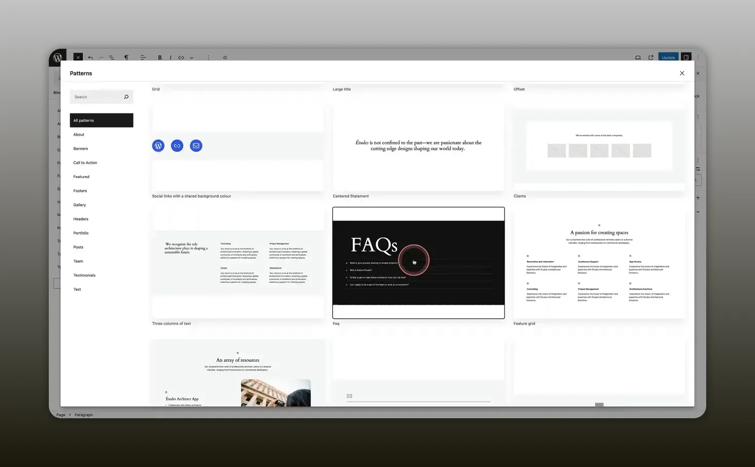 Mẫu câu hỏi thường gặp nền tối trong trình soạn thảo WordPress