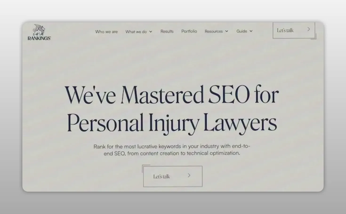 Trang web giới thiệu dịch vụ SEO cho luật sư tai nạn cá nhân