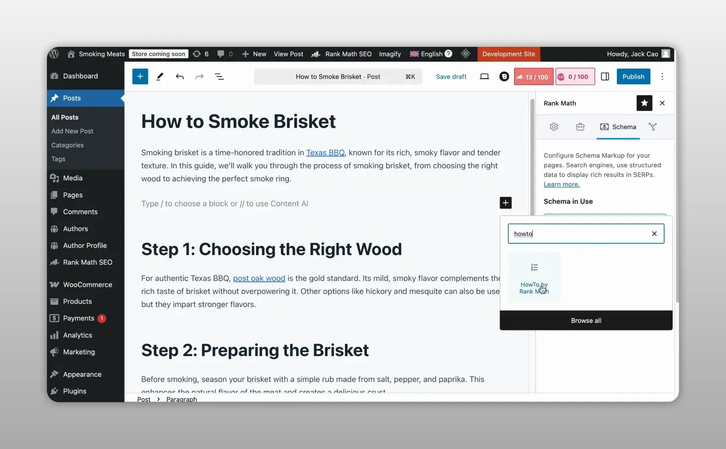 Trình chỉnh sửa WordPress hiển thị khối hướng dẫn với trường thời lượng và chi phí ước tính