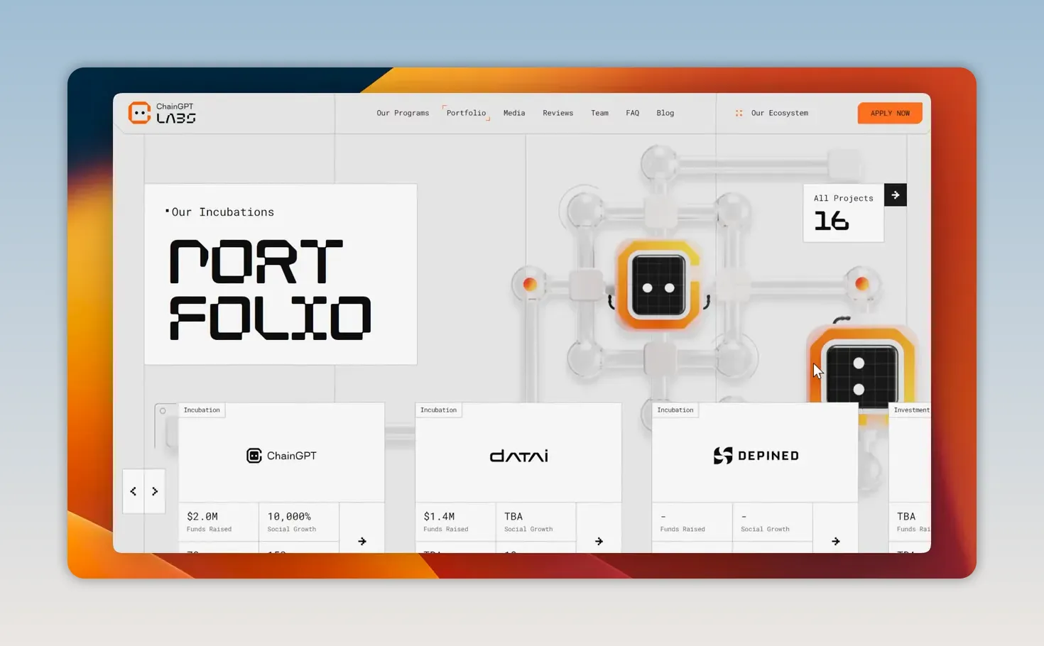 Giao diện website trắng với các khối nội dung được chia thành lưới đều nhau
