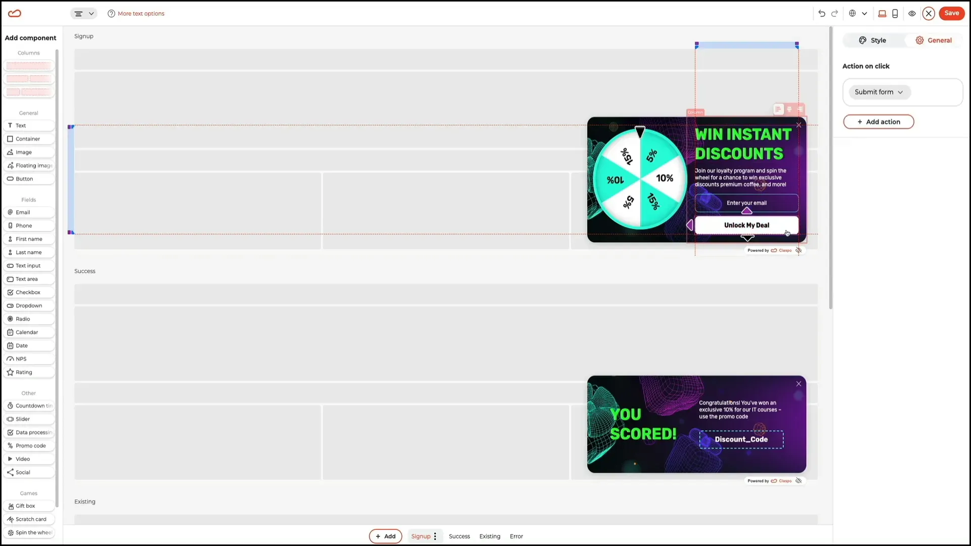 Changing button color in widget editor