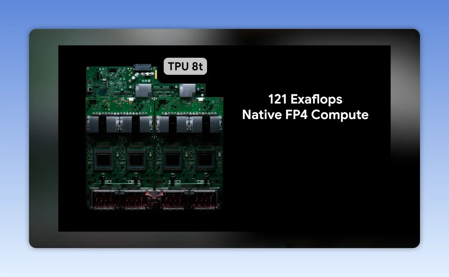 Slide giới thiệu bo mạch TPU 8T và thông số hiệu năng