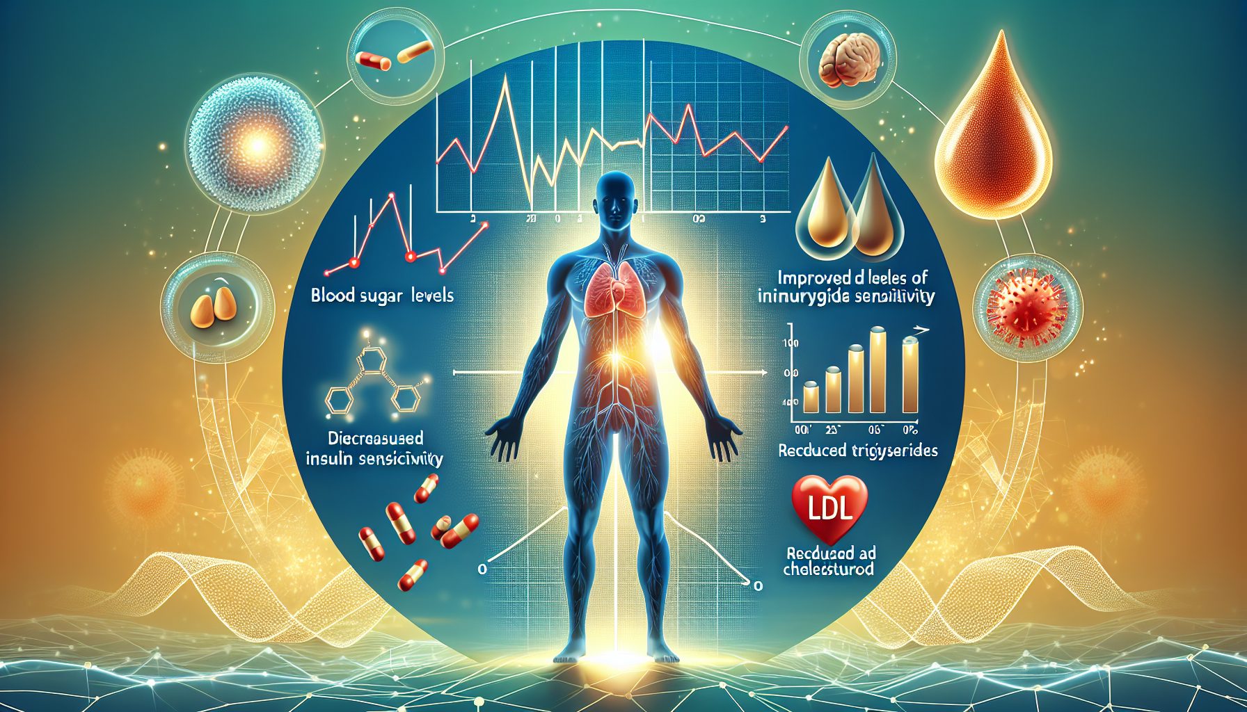 Ilustração dos benefícios metabólicos da dieta cetogênica