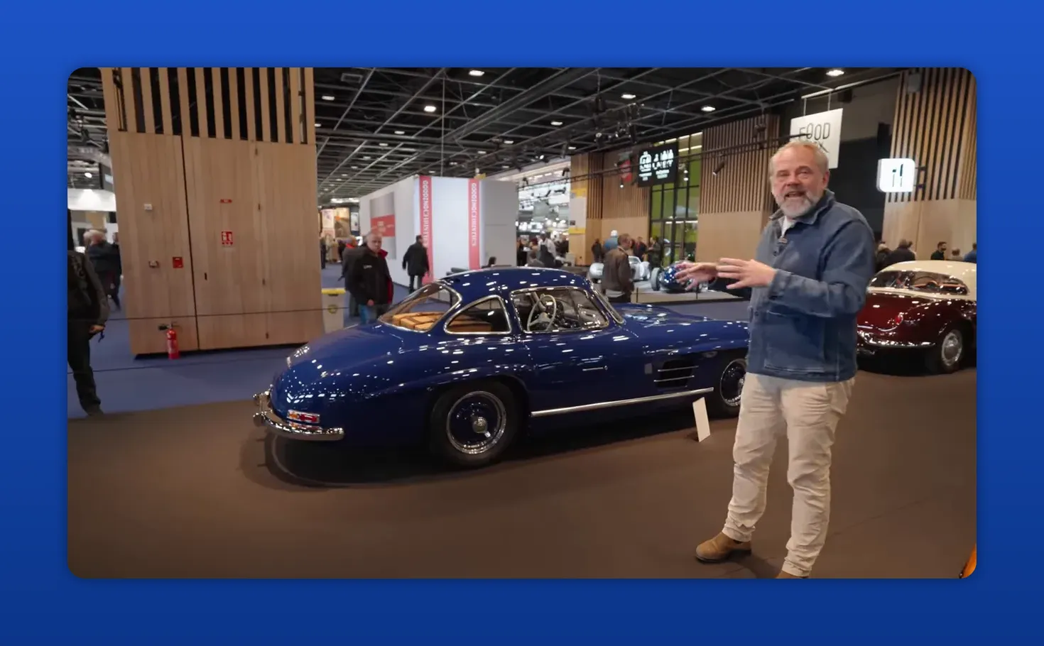 Volledig profiel Mercedes 300 SL Niarcos blue op Retromobile